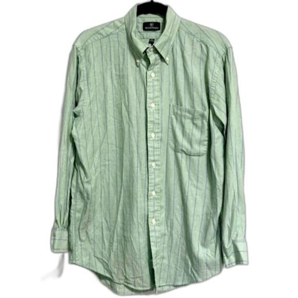 WOODWARD Vintage Flannel Striped Button Down Shirt Mens Medium - Picture 1 of 14